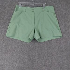 NIKE GOLF WOMENS GREEN FITDRY FLAT FRONT ATHLETIC SHORTS SIZE 16